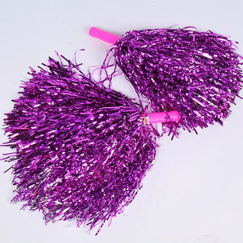 
Metallic Foil Cheerleading Pom Poms Sports Dance Cheerleader Pom Set 