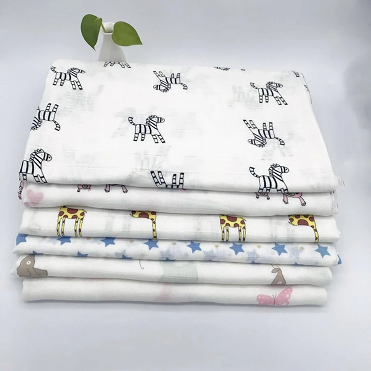 
High quality baby products 100% cotton printed muslin fabric 