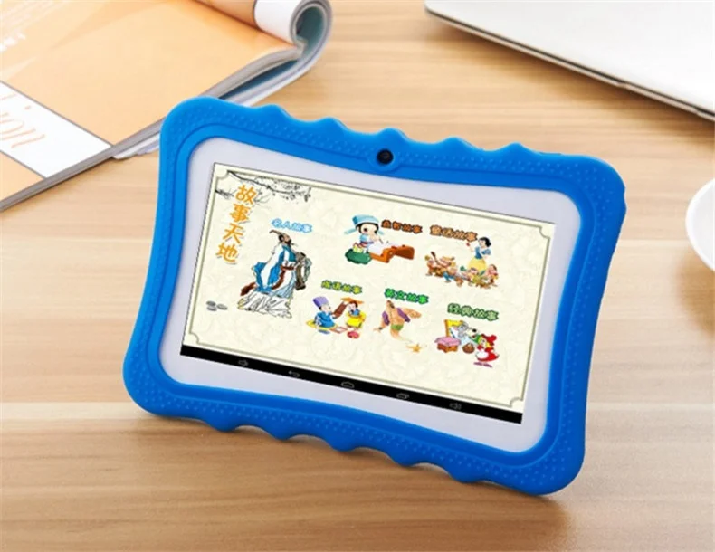 
tablet 7 inch 1024*600 ips children educational learning android kids tablet with silicon case stand 