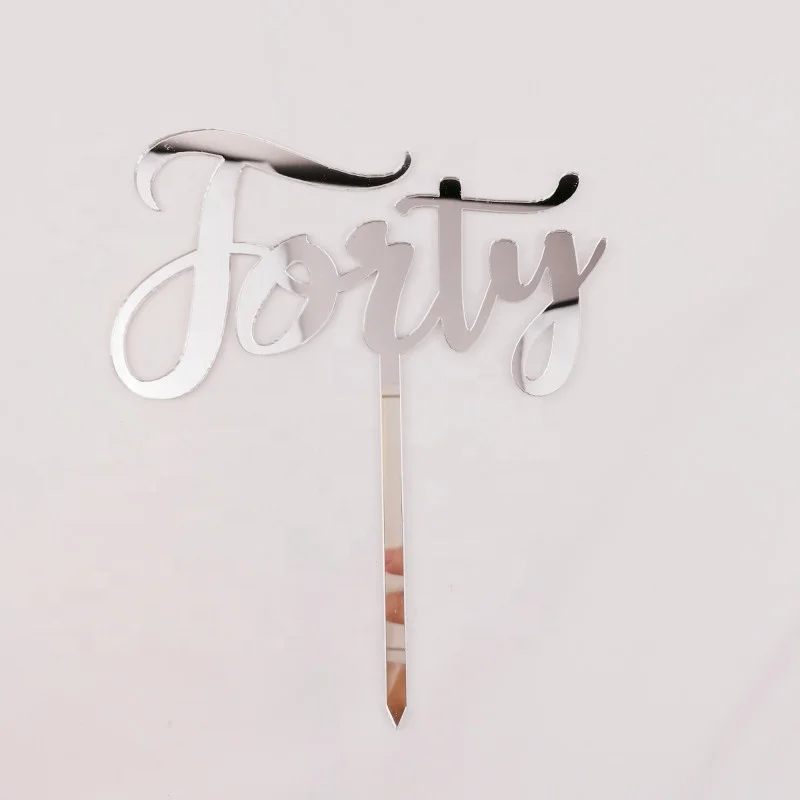 Handwriting fifty cake topper number acrylic cake topper for birthday