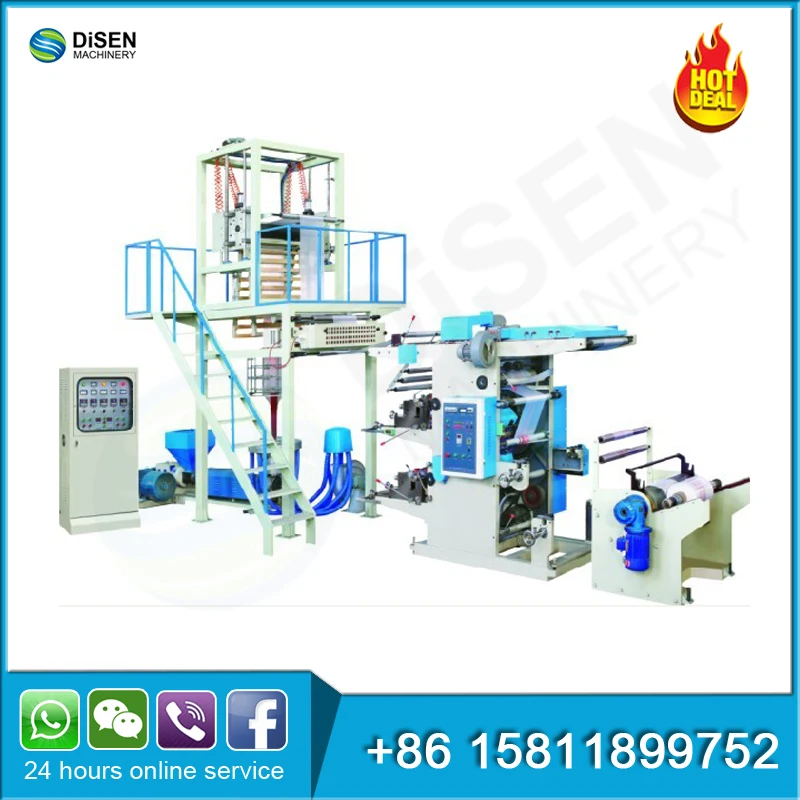 Plastic bag production line blow moulding flexo printing sealing cutting plastic bag making machine for sale