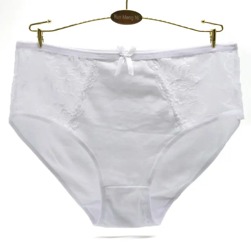 Yun Meng Ni Sexy Underwear Side Transparent Lace Big Size Panties Cotton Mature Lingerie