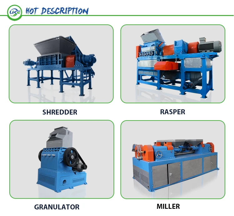 
High quality tire recycling production line tire shredder for rubber chip 