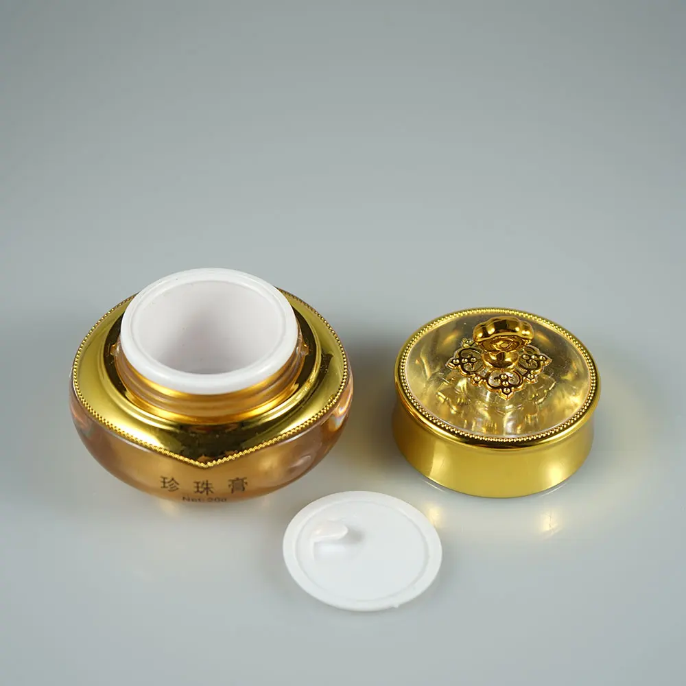 
Wholesale 5g 10g gold acrylic cream jar / cosmetic container / eye cream jar 