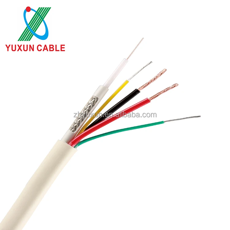 Лучшая цена RG59 кабель питания cctv 4 + 1 сиамских кабель