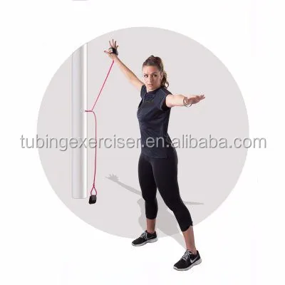 Hot selling fitness latex elastic resistance band with wrist straps