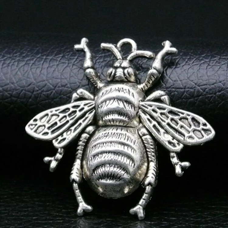Hot sale custom zinc alloy insect bee pendant charms for DIY jewelry making