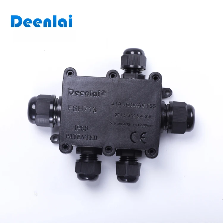 5 way IP68 small waterproof cable junction box with direct connectors for underwater lights