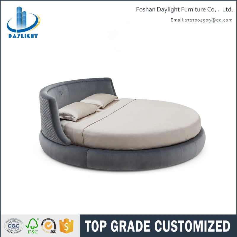 Innovative cured shape king size round bed sets bedroom furniture