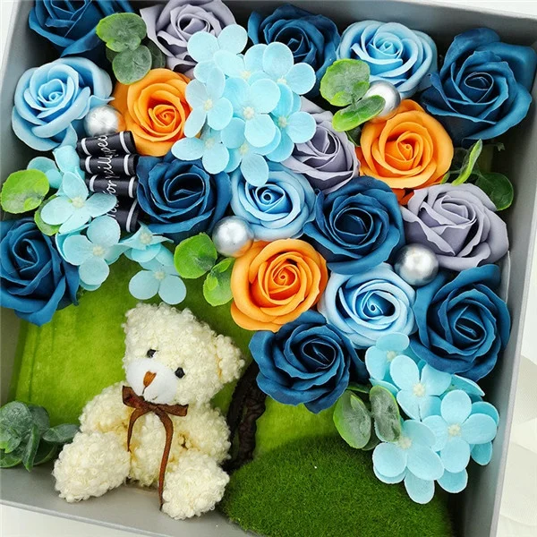 Pretty Pink Wedding Bride Artificial Flower Bouquet For Girls Custom Handmade New Valentine Soap Rose Plastic Flower Bouquet