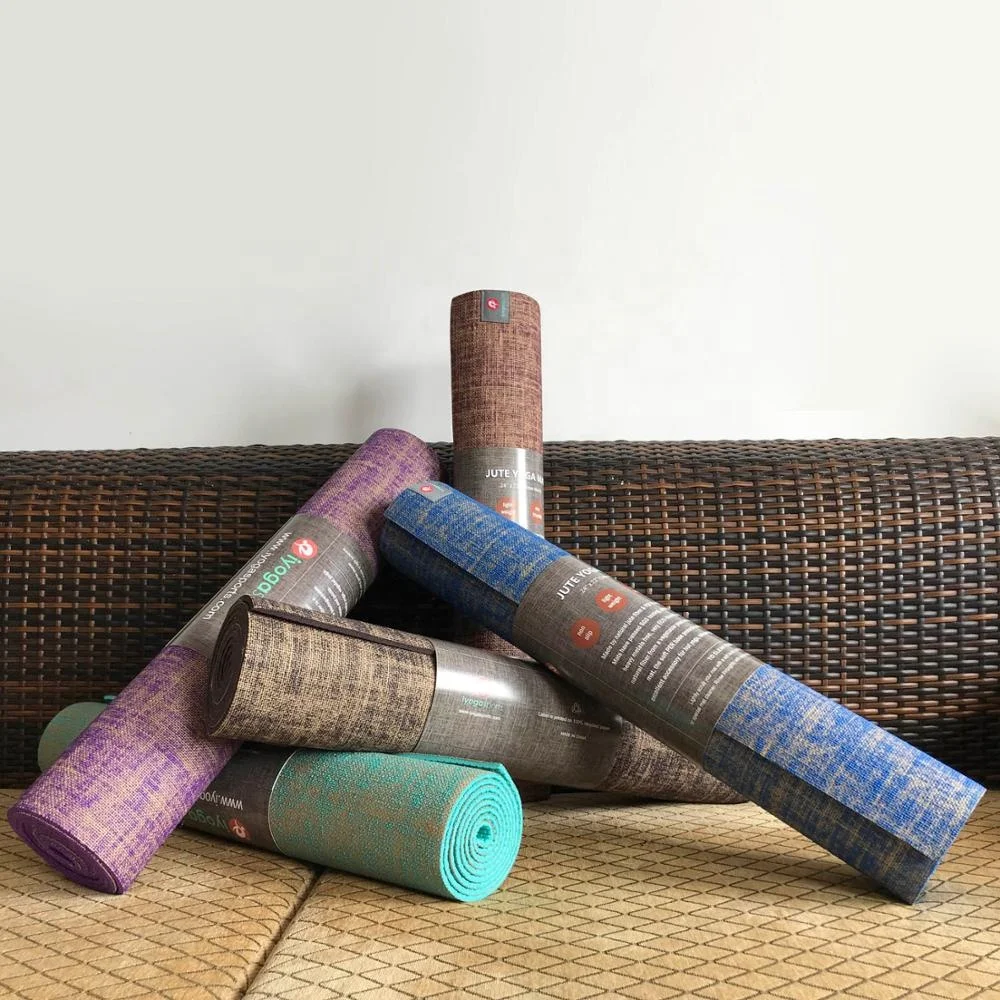 Natural jute yoga mat hemp fabric blend with PER foam 5mm thick