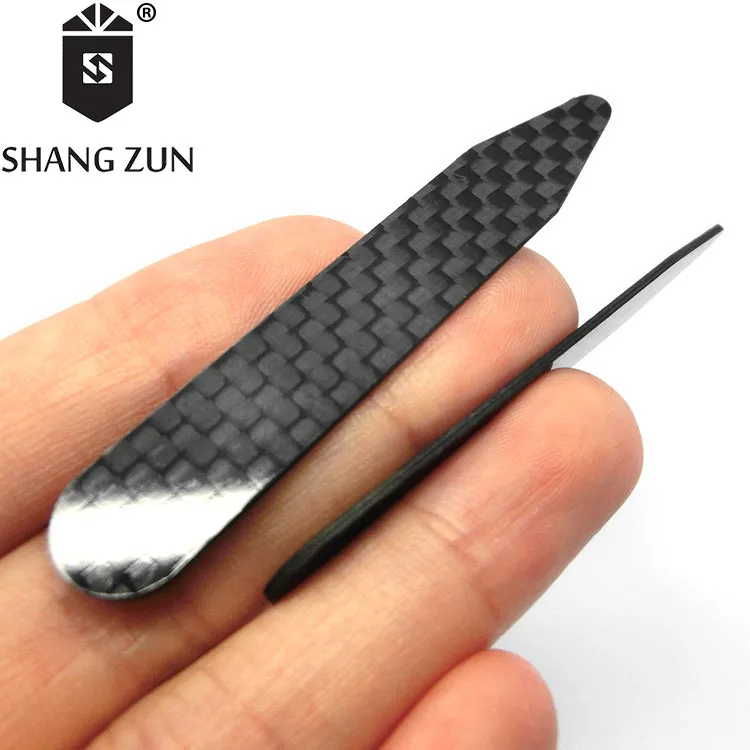 Carbon fiber collar stays gift sets smooth surface with high quality collar support 4 PCS in box