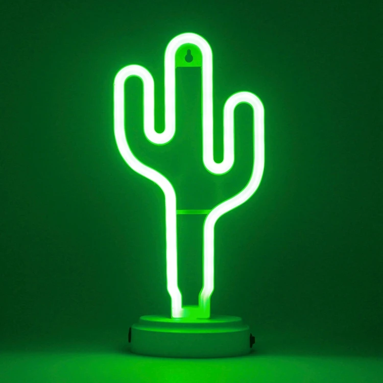 hot sale desktop decorative led cactus neon lamp light