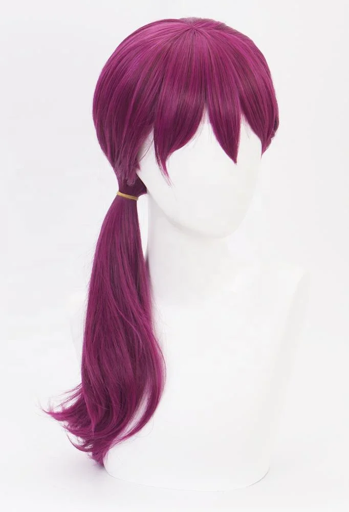 Wholesale League of Legends LOL Anime Wigs Cosplay 60cm Long Curly Dark Rose Mixed KDA Evelynn Wig Synthetic Wigs