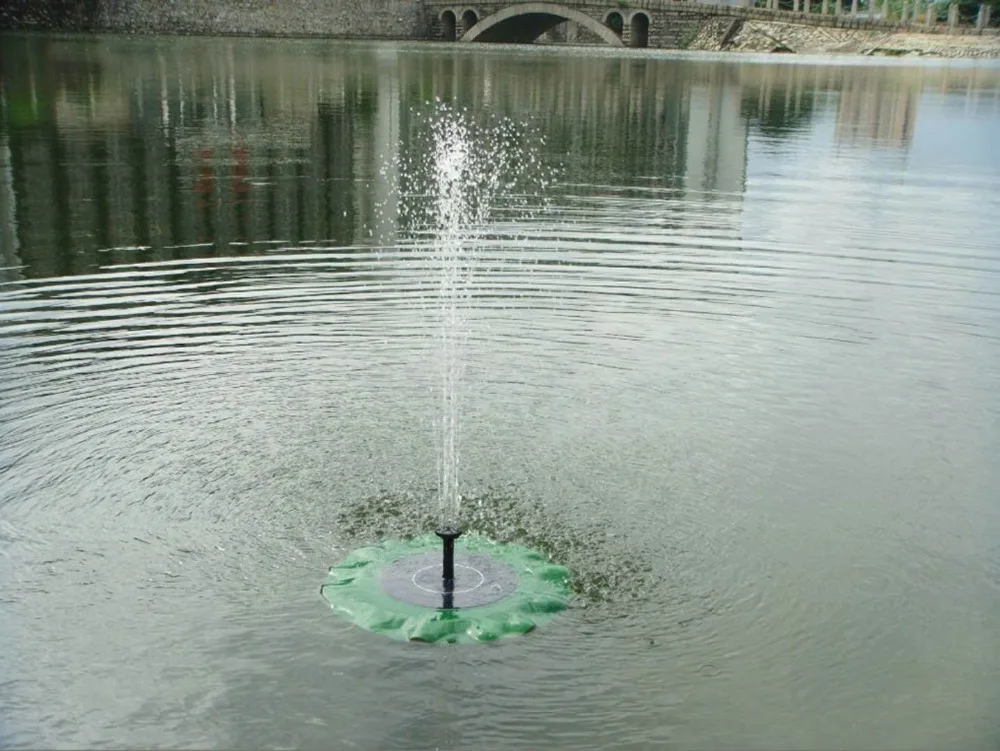Solar floating fountain with decorative lily surround Lotus leaf solar powered fountain pump for Garden Pond