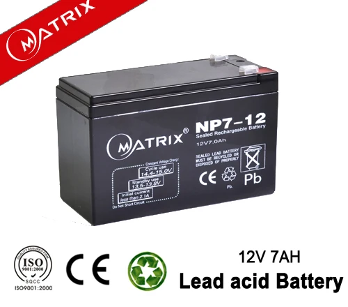 12v 7ah 20hr maintenance free sealed lead acid battery with ce msds iso