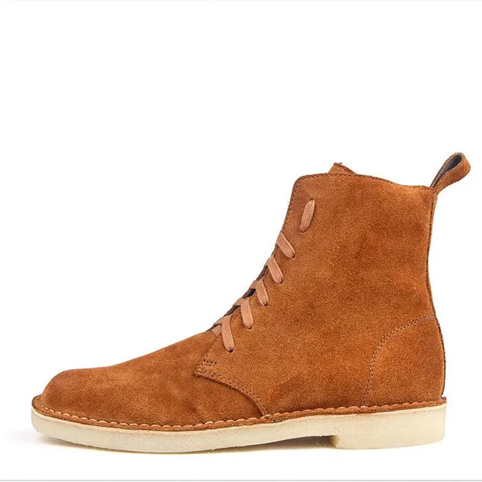 Men Lace up Leather Motorcycle Ankle Martin Boots