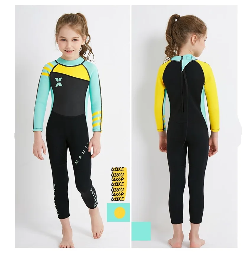 Girls Warm 2.5MM Summer Swimming Diving Surfing Suit Children Wetsuit