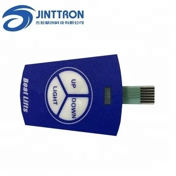 
Small size membrane keypad switch with three key pads and a mini clear window 