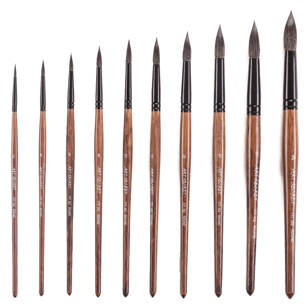 1Piece Squirrel Hair Professional acrylic painting and oil artist brushes with wooden handle