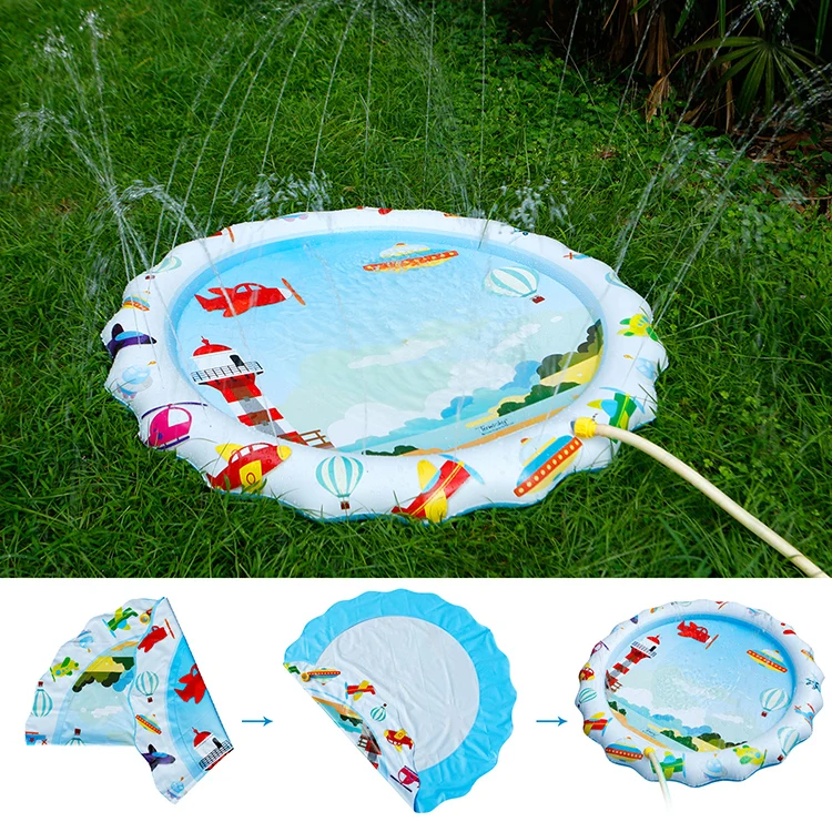 Termichy Summer Outdoor garden toy oscean fish design inflatable water splash play mat