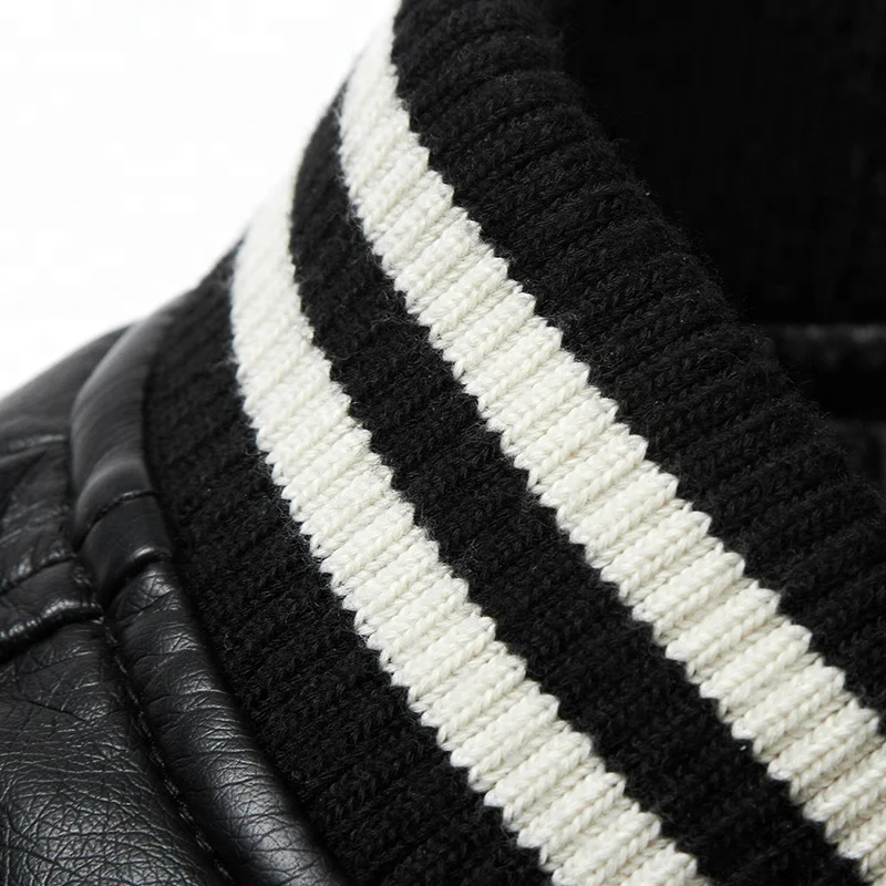  Куртка Varsity с кожаным рукавом спортивная бейсбольная куртка Мужская Letterman оптовая продажа нашивка