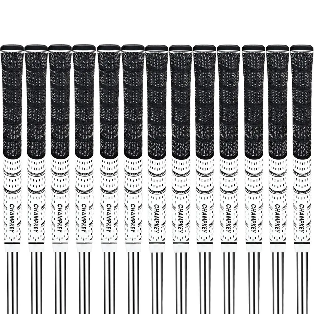 Champkey Multi Compound White&Black Golf Grips, Anti-Slip, Ecological Cotton Yarn Thread Technology, Soft Material