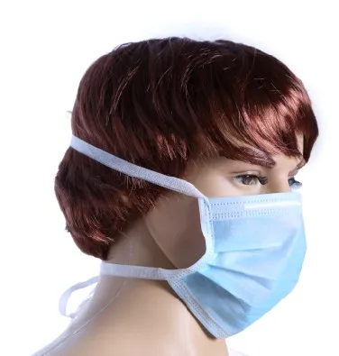 
 Одноразовые нетканые тканевые синие маски для лица от производителя  