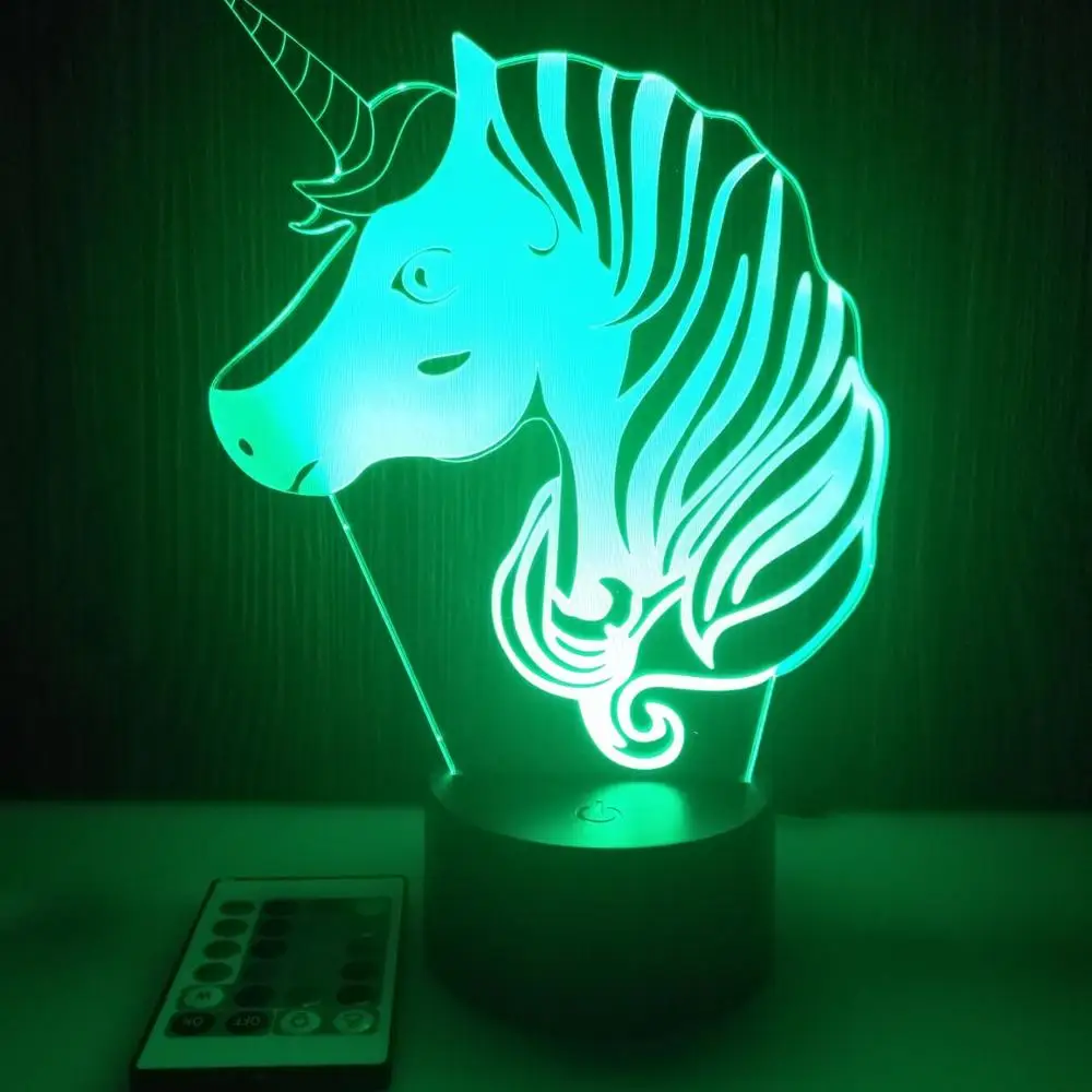 Единорог 3D иллюзия ночник лучший детский Рождественский подарок