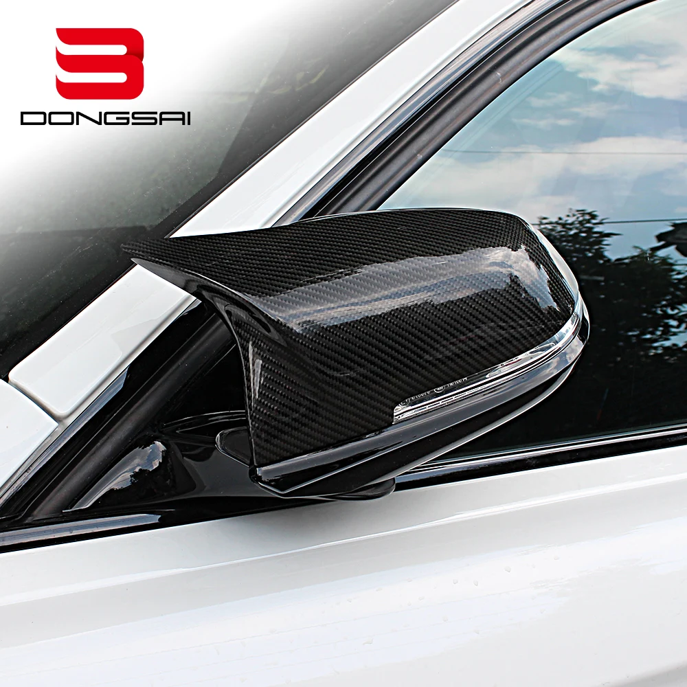 Carbon Fiber Side Door Rear View M Look Wing Mirror Housing Caps Covers for BMW 5 Series F10 530i 540i