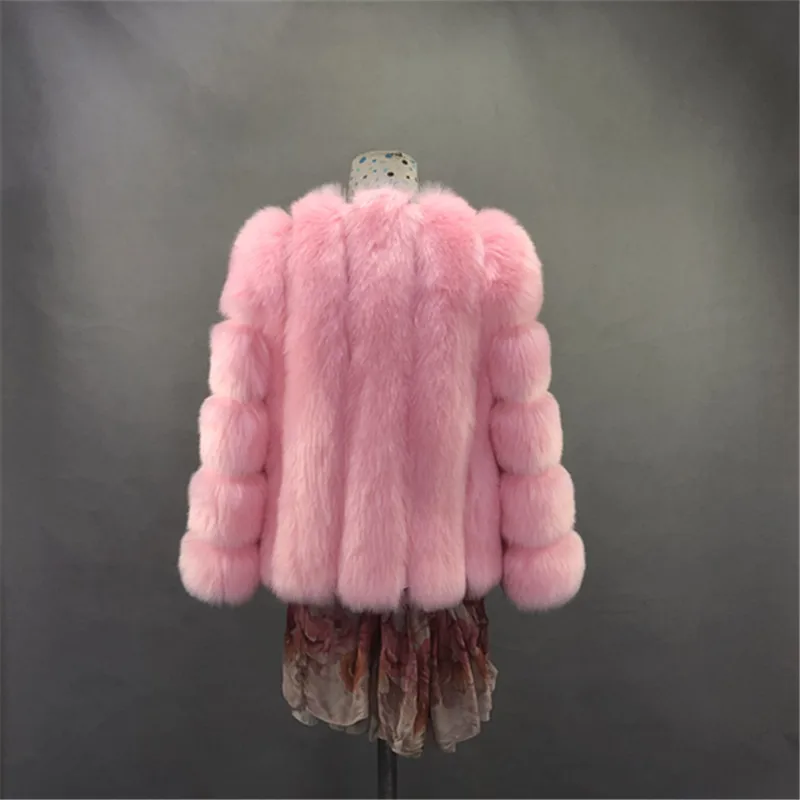 2018 New Winter Warm Whole Skin fake Fox Fur Coat Short Style Women faux Fur Coat