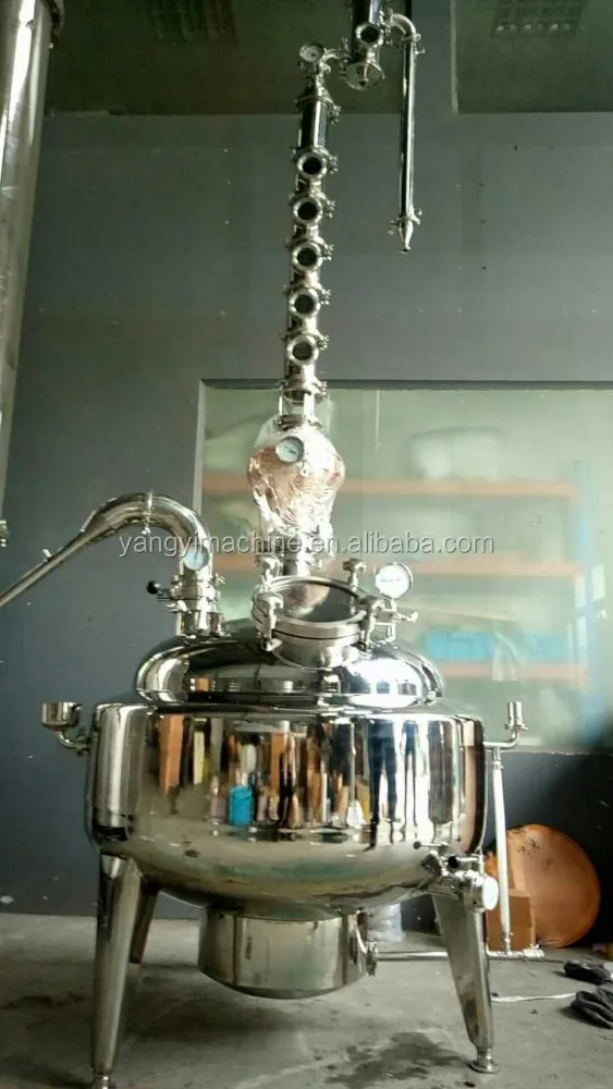 200L distillation tank+4 inch ss304 colunm+2inch lyne arm +gin basket
