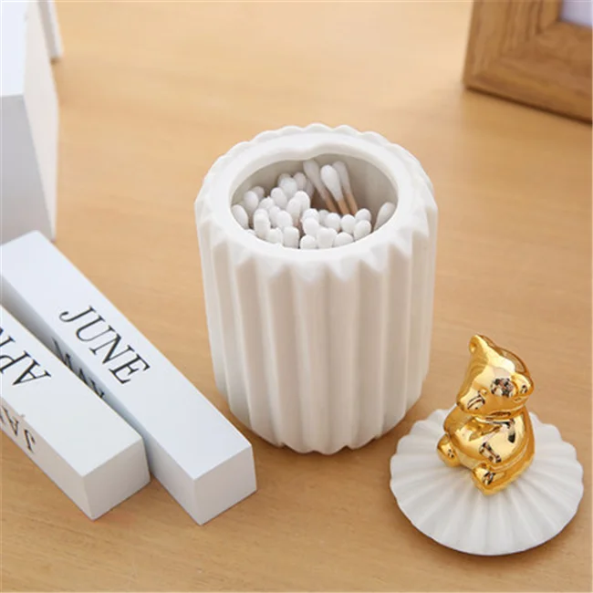 Hot sale Unique custom design  customized logo white ceramic toothpick holder