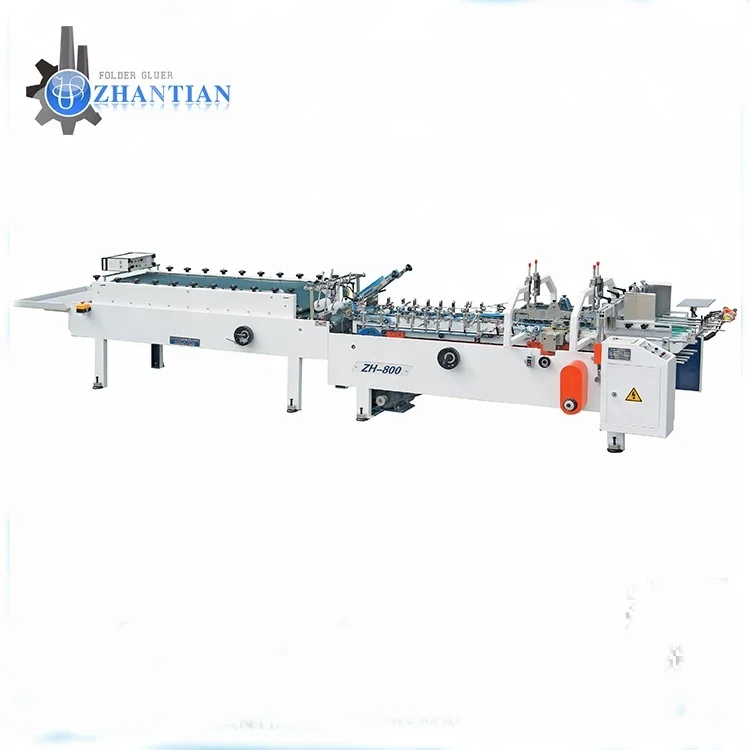 ZH-800 New Model flexibility carton box paper board folder gluer for wine boxes