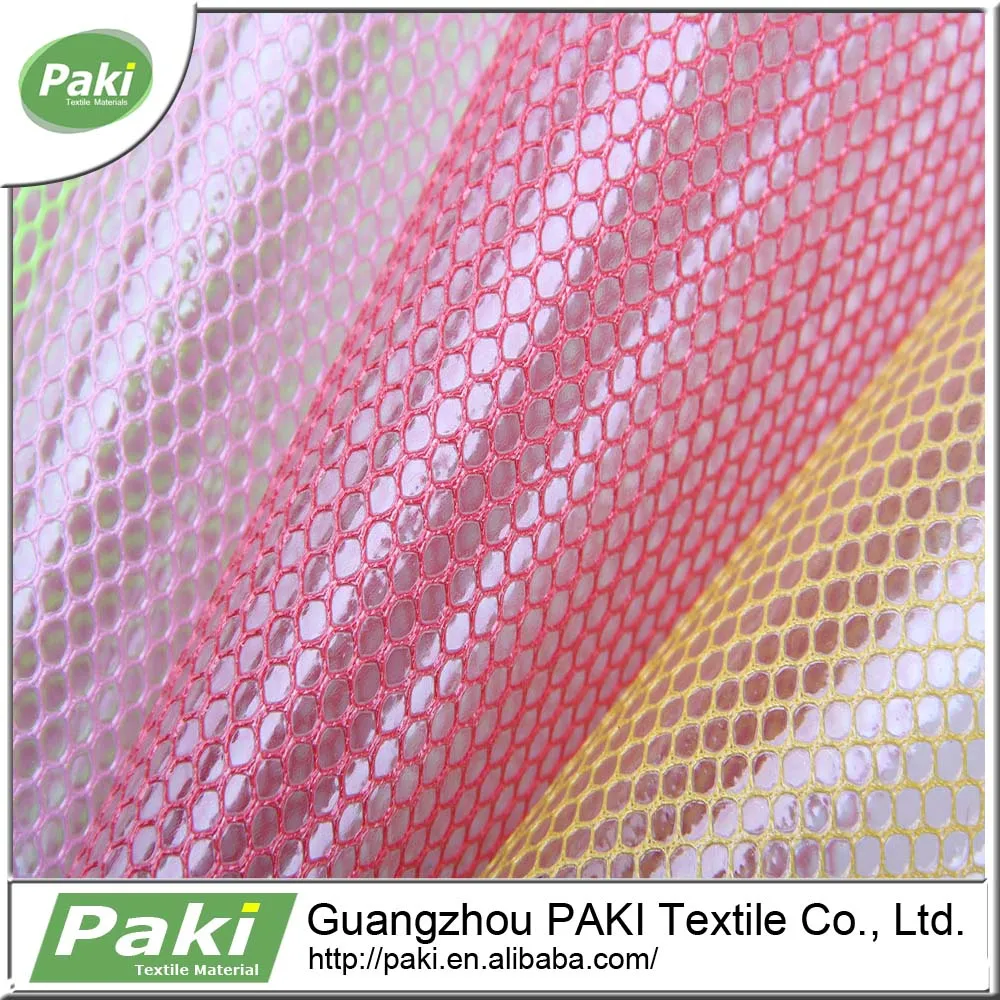 
Тонкая Водонепроницаемая Полиэстеровая сетчатая ткань с ПВХ покрытием, прозрачная сетчатая подкладочная ткань для холодных защитных Золотой сумки 