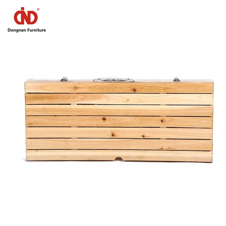 Wholesale Manufacturer Easy Carry Modern Style Suitcase Square Attached Wooden Folding Table and Chair