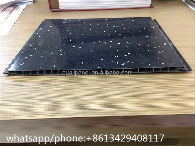
UK market hot stamping sparkle surface plastic panel for wall and ceiling 