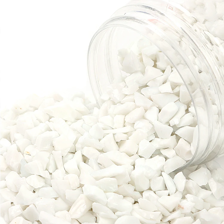 High Luster Porcelain White Color Fire Pit Crushed Glass Aquarium Gravel for Fire Pit Fireplace Aquarium Decoration