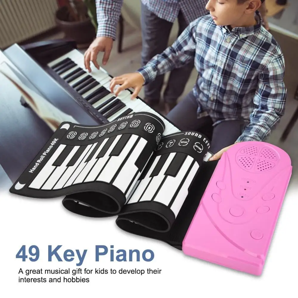 
Portable 49 Keys Flexible Roll Up Piano Electronic Soft Keyboard Piano Silicone Rubber Keyboard 