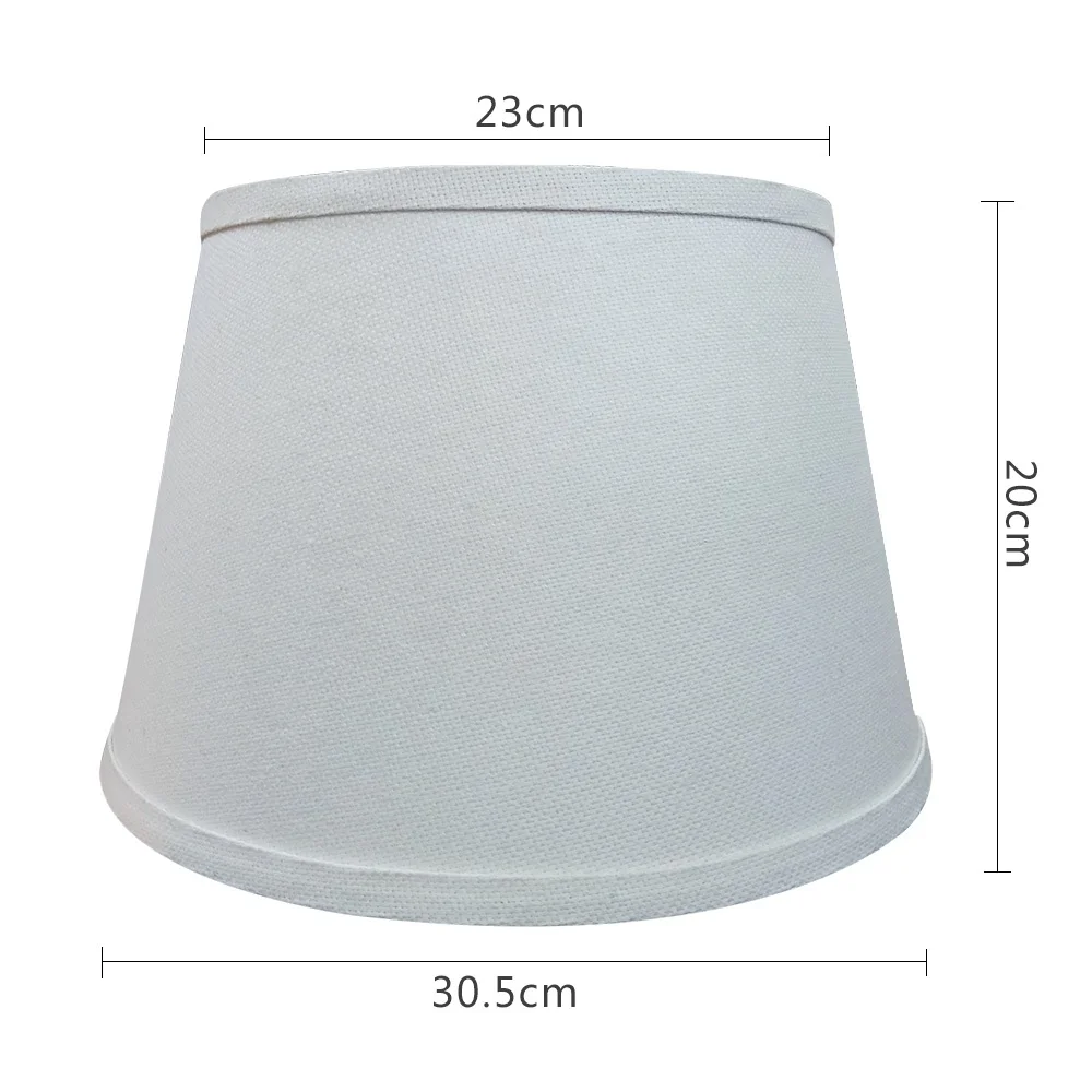 
Sales promotion white color cotton fabric lampshade harp lamp cover 