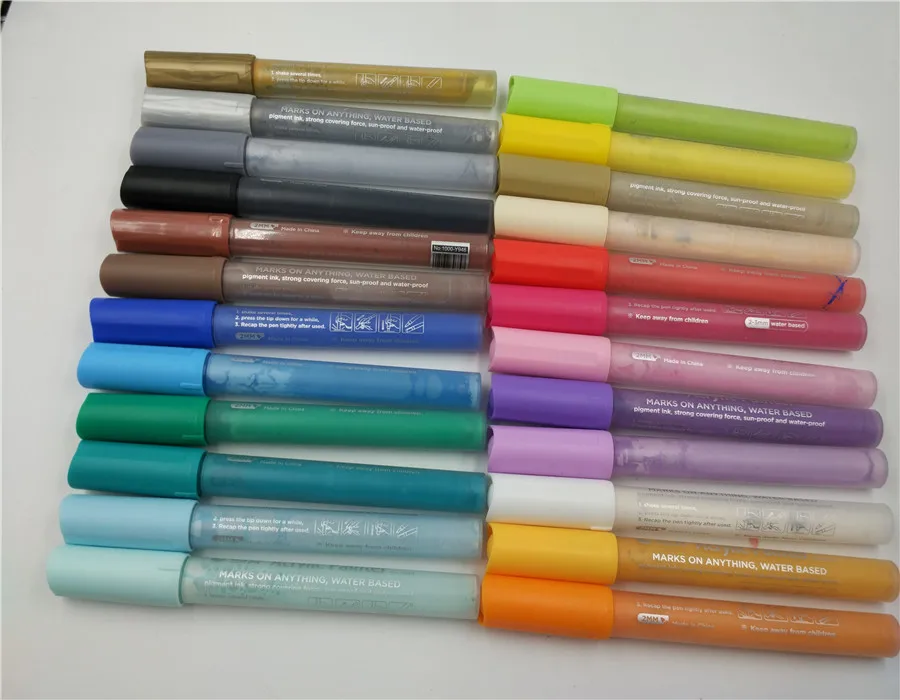 Water-Based Plastic Barrel Metallic Paint Markers