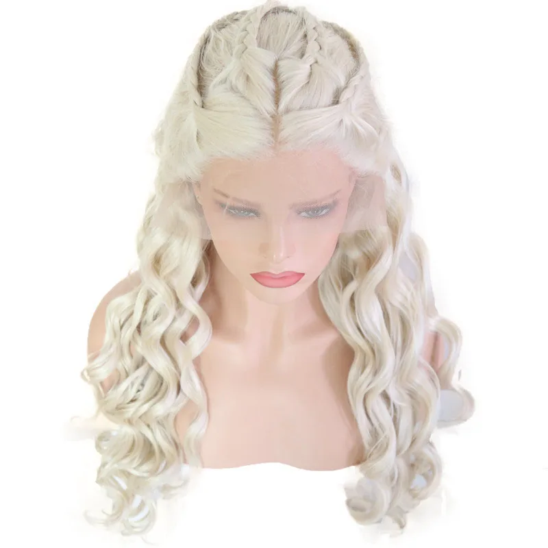 
Wholesale Heat Resistant Synthetic Lace Front Wigs wigs for black Blonde toupee Color Body Wave Long Glueless Wig With Baby Hair 