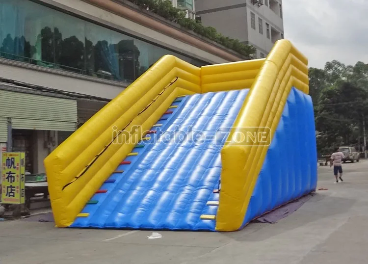 Yellow and blue Inflatable Zorb Ball Ramp for sale, inflatable zorb ball race slope