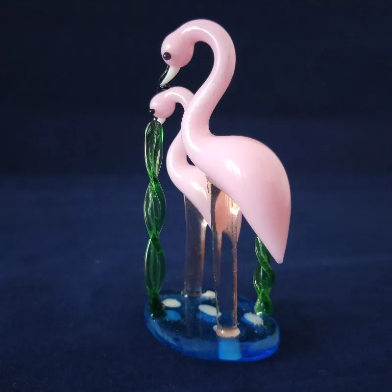 Handmade murano glass flamingos birds figurine for decoration flamingo