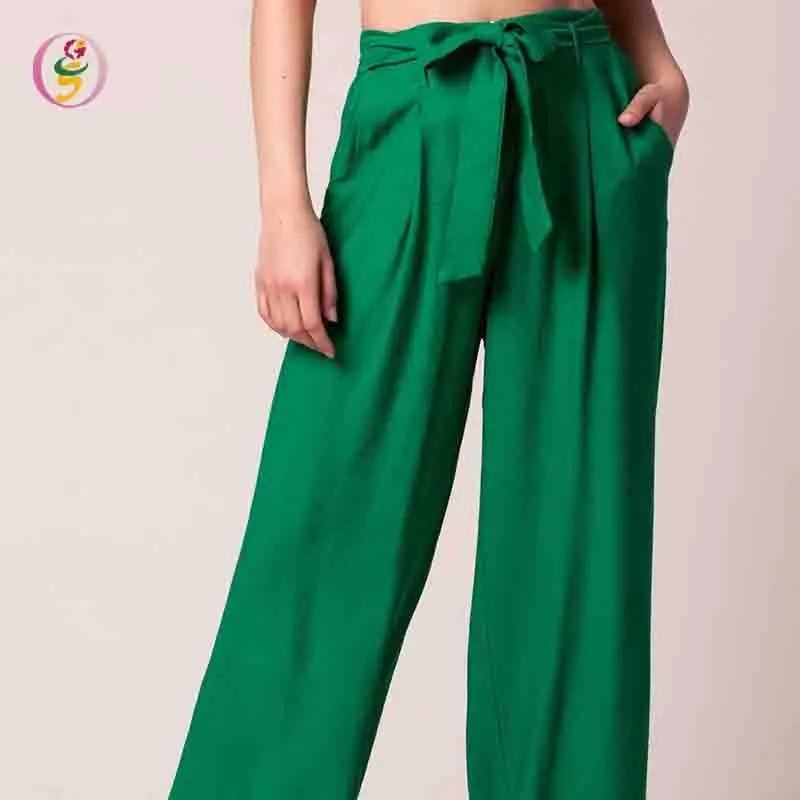 2021hot sellm women green 100% cotton in the style long ladies latest pant design
