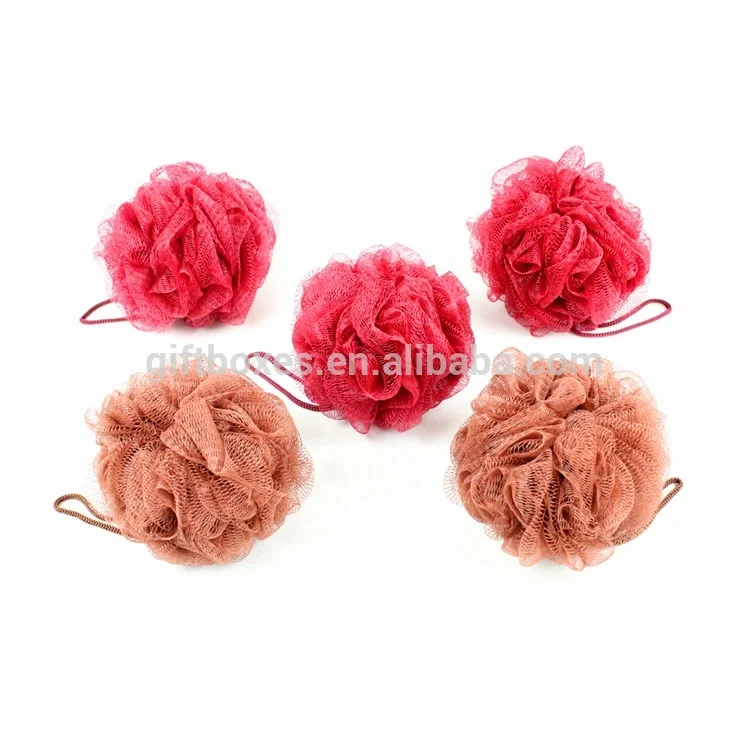 Прямая продажа с фабрики разных цветов губкой сетки pouf Shower люфы