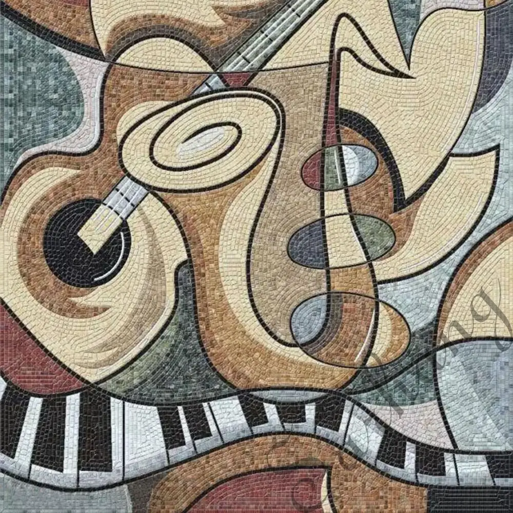 Stone water jet pattern tiles wall murals art marble mosaic