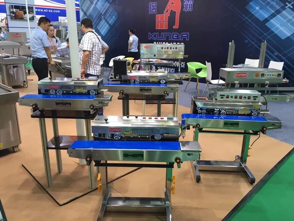 CE approved KUNBA continuous plastic bag sealer machine with date printing