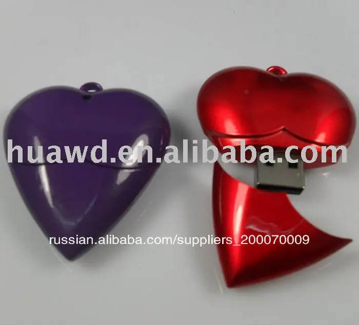 рекламные usb флэш-накопитель 2gb в форме сердца
