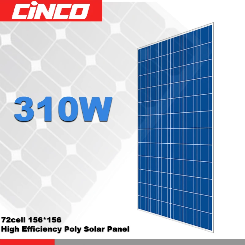 Высокая эффективность солнечных панелей сотового 310 Вт поликристаллических солнечных панелей для